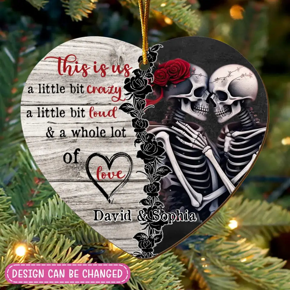 Personalized Skull Couple Wooden Ornament - Christmas Gift Idea For Couple - This Is Us