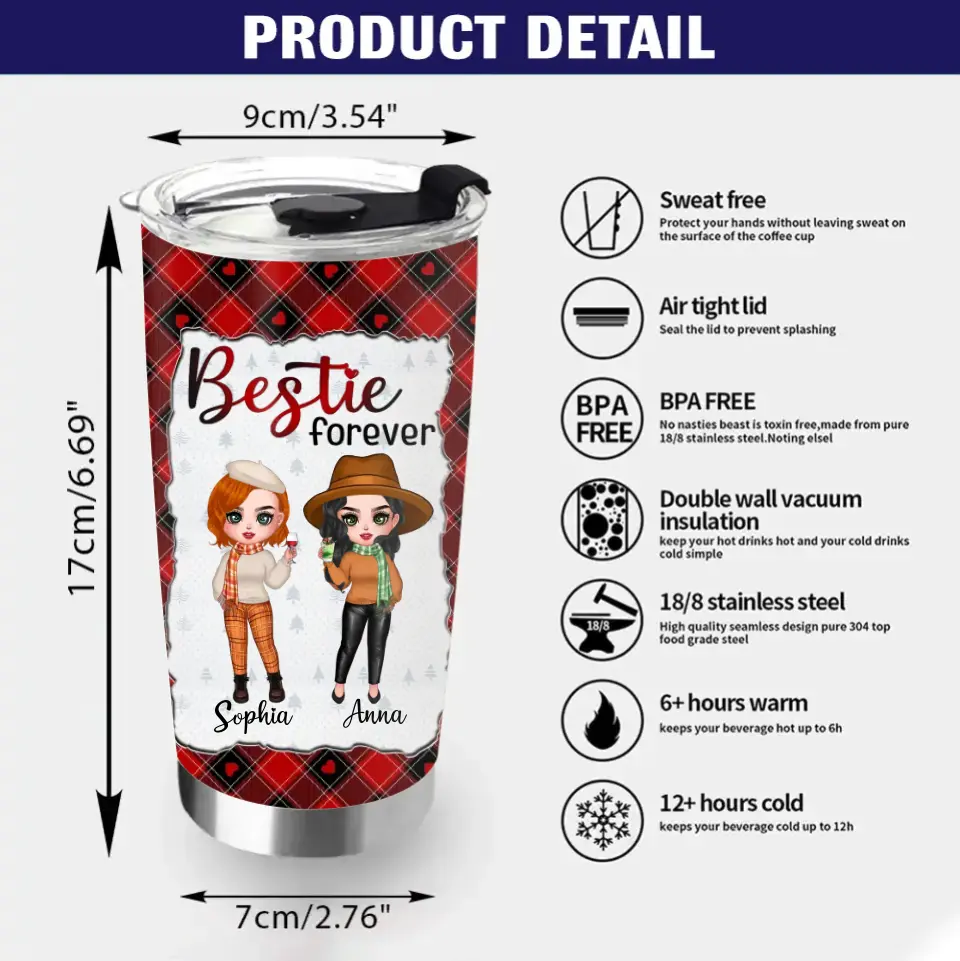 Personalized Besties Tumbler - Gift Idea For Friends/Sisters/Besties - Congrats On Being My Bestie You Lucky Bitch