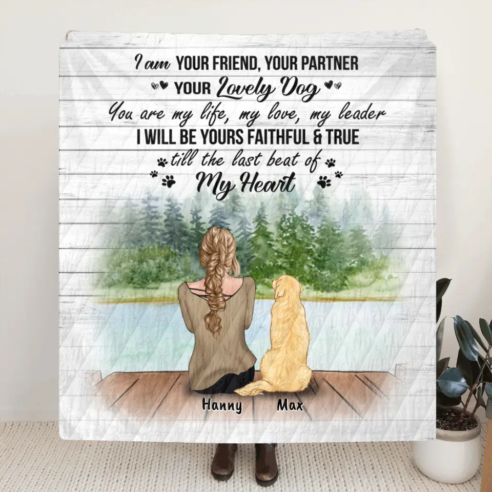 Personalized Dog Mom Quilt/Fleece Blanket/Pillow Cover - Up to 5 Dogs - Best Gift For Dog Lovers - I'm Your Friend, Your Partner - TBZX4U