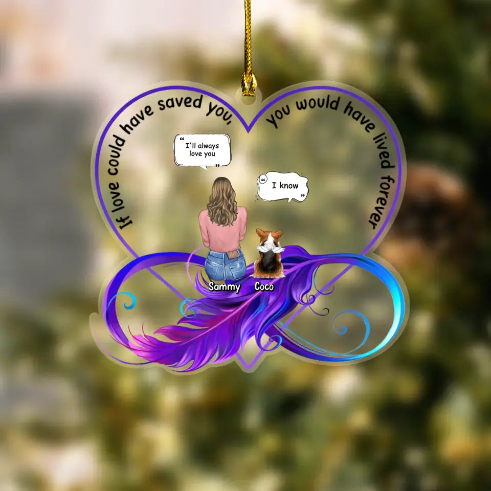Personalized Memorial Dog Acrylic Ornament - Memorial Gift Idea For Dog Lovers/Dog Owners - If Love Could Have Saved You, You Would Have Lived Forever