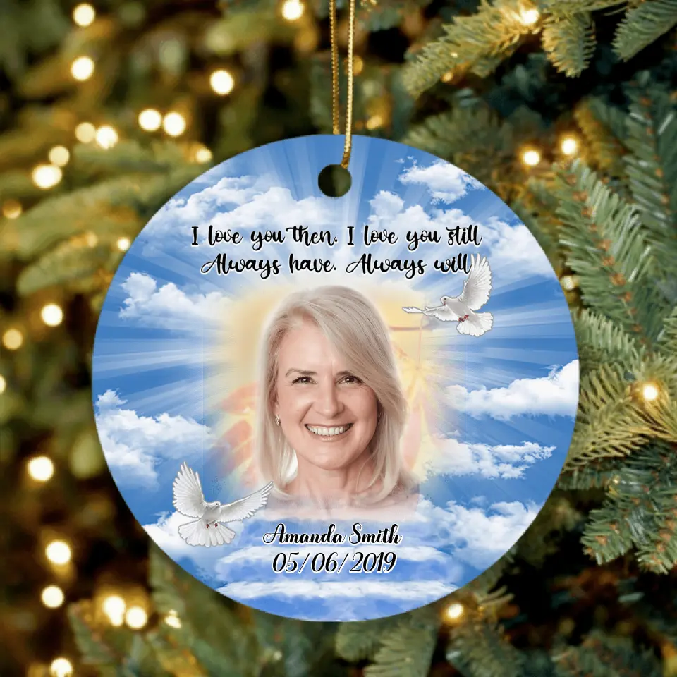 Personalized Memorial Ornament - Best Memorial Gift Idea - You Left My World But Never My Heart