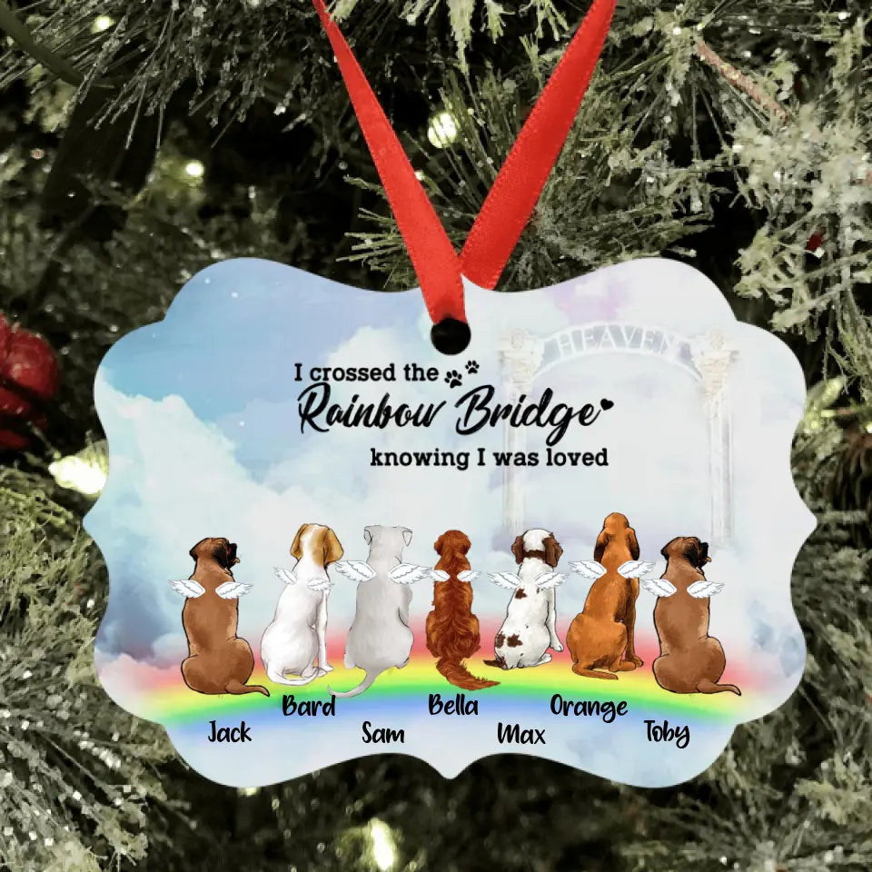 Personalized Memorial Pets Ornament - Up to 7 Pets - Memorial Gift For Dog Lovers/Cat Lovers - You Left Your Paw Prints On My Heart - AXSIO5