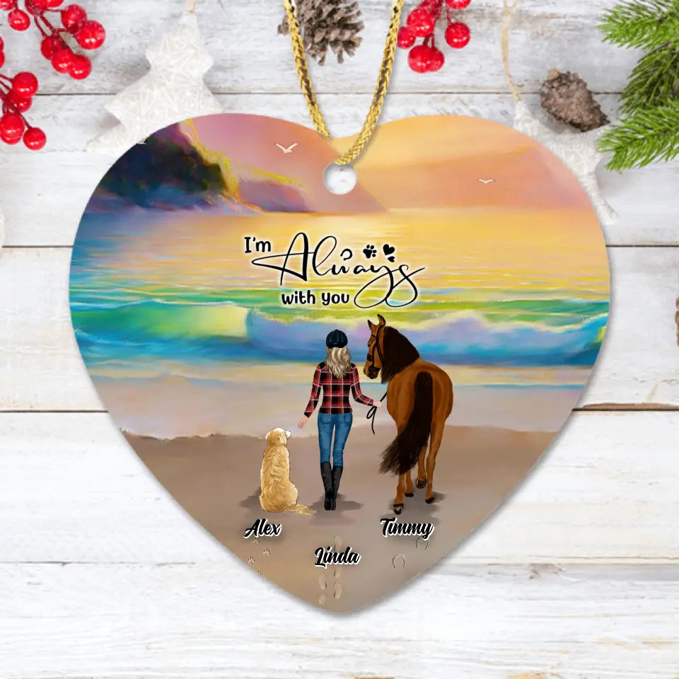 Personalized Footprint Ornament - Up to 2 Pets - Best Gift Dog Lovers/Horse Lovers - Never Walk Alone - G7PP86