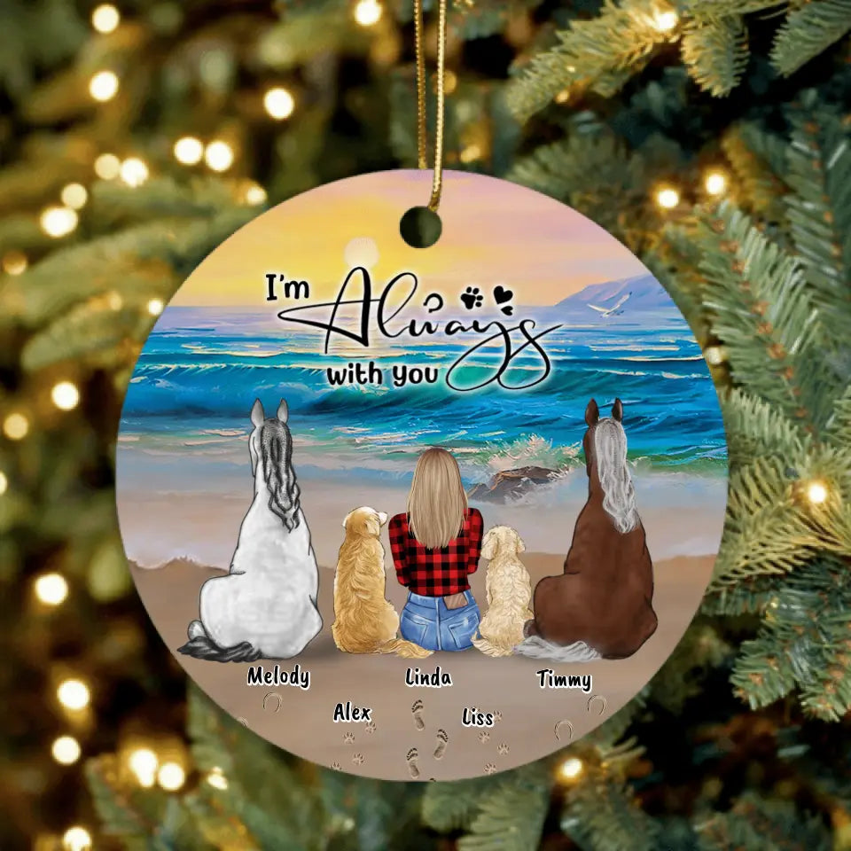 Personalized Footprint Ornament - Up to 4 Pets - Best Gift Dog Lovers/Horse Lovers - Never Walk Alone - G7PP86