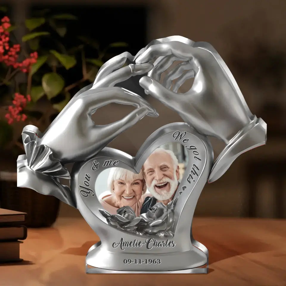 Personalized Couple Acrylic Plaque - Upload Photo - Anniversary Gift Idea For Couple/Him/Her - You & Me We Got This