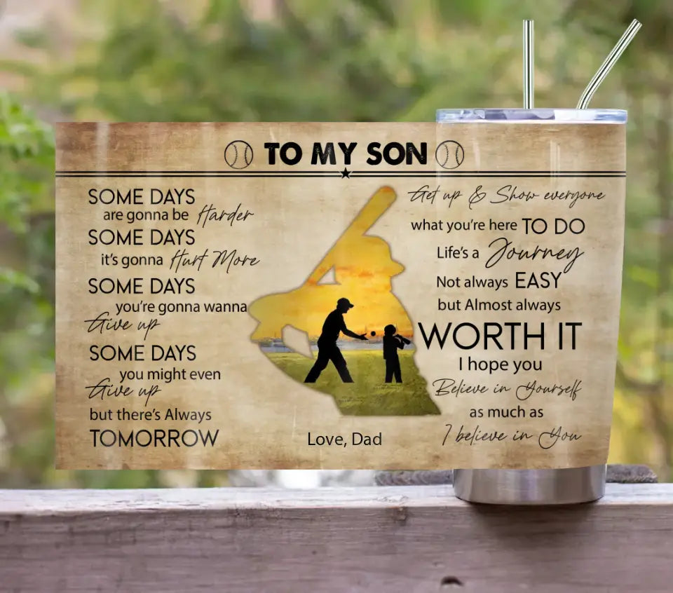 Personalized To My Son Tumbler - Gift Idea For Son From Father/Sport Lover Gift - I Believe In You