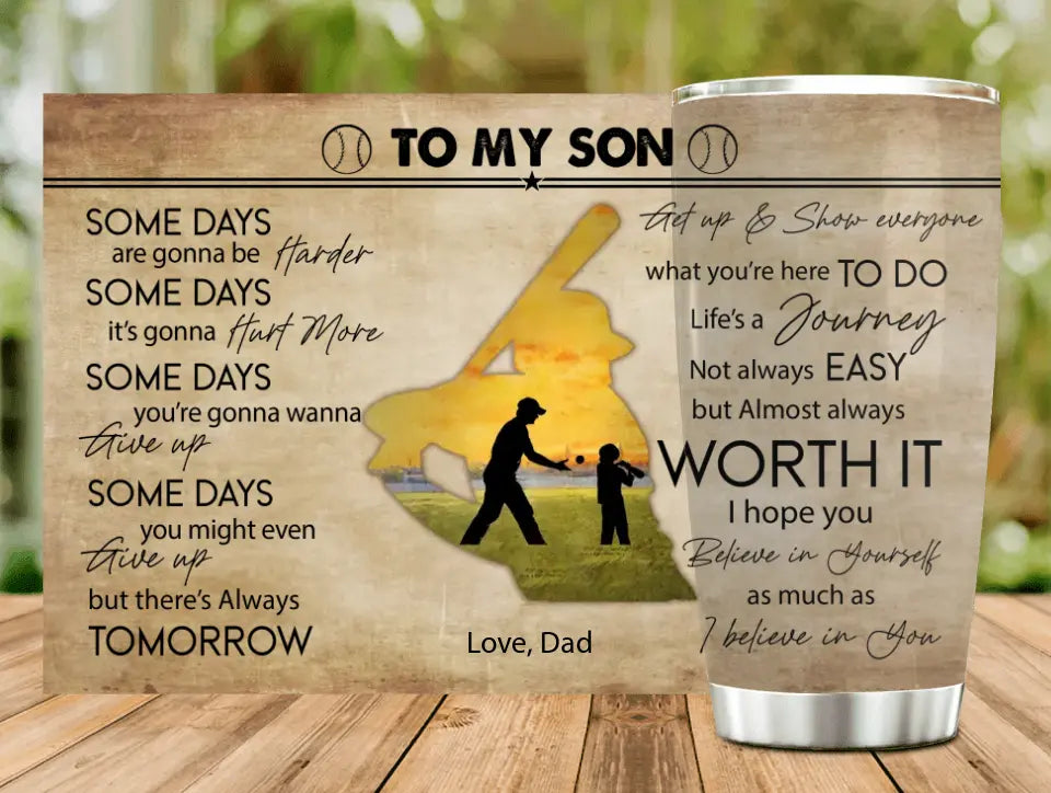 Personalized To My Son Tumbler - Gift Idea For Son From Father/Sport Lover Gift - I Believe In You