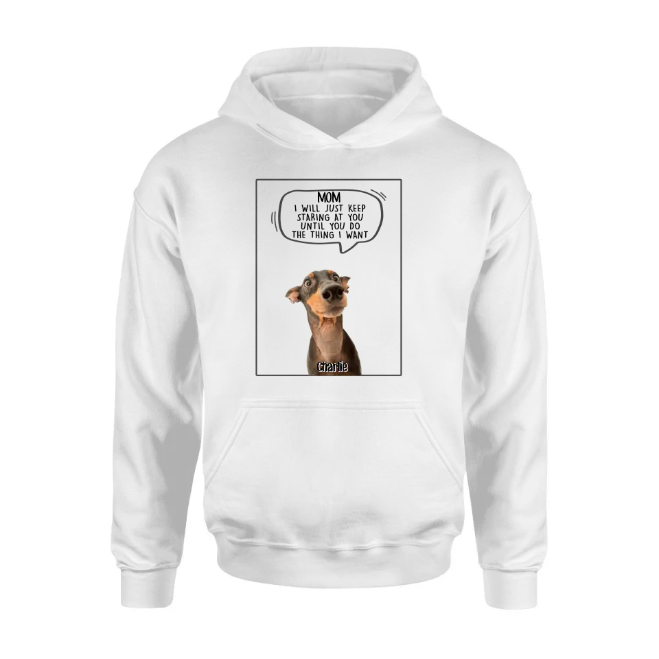 Personalized Pet Photo Shirt/Hoodie - Gift For Pet Lover -  Up to 3 Pets - I Will Just Keep Staring At You