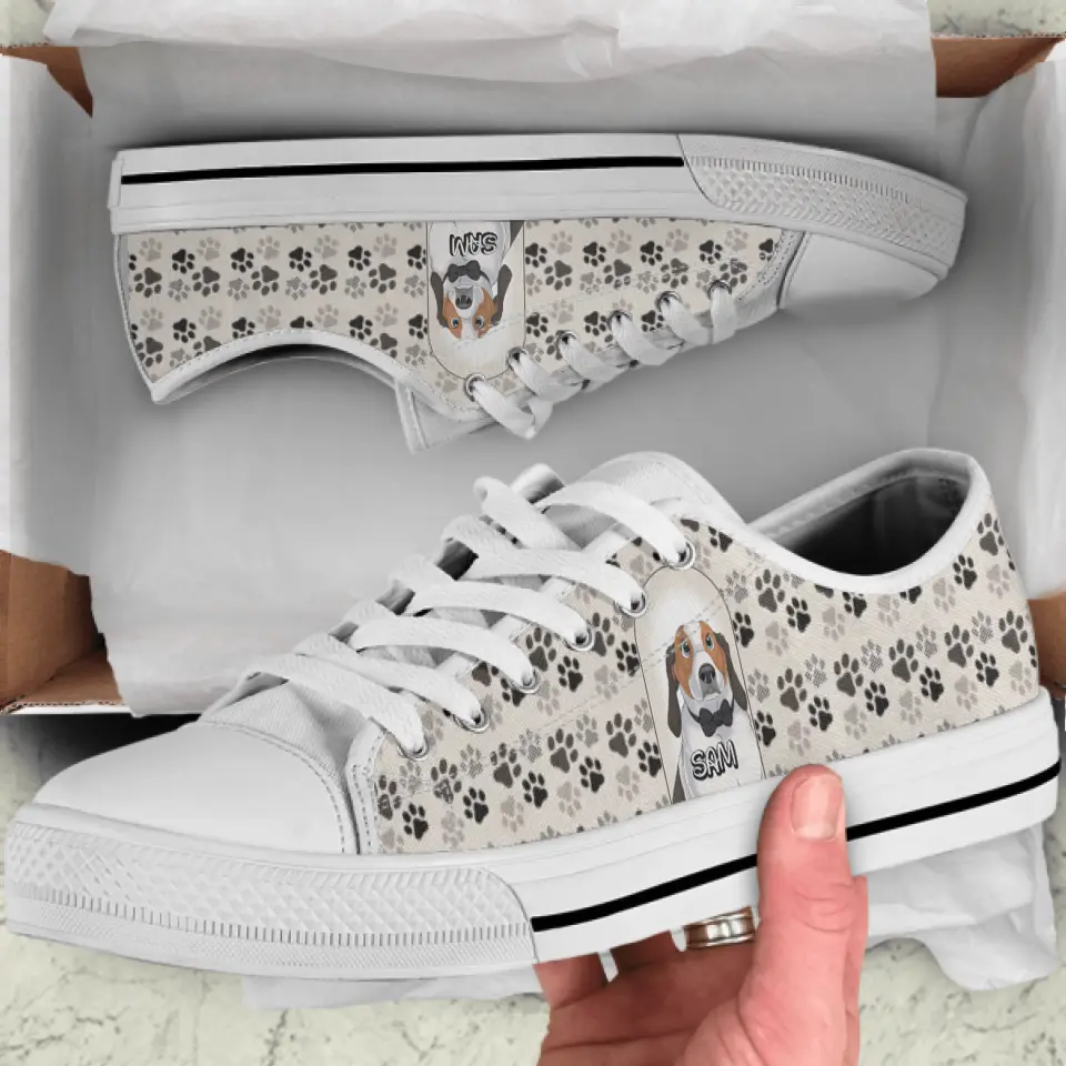 Personalized Dog Canvas Sneakers - Gift Idea for Dog Lovers