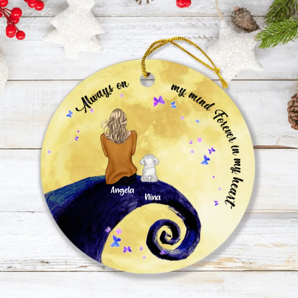 Personalized Pet Ornament - Up to 4 Pets - Best Gift For Dog/Cat Lovers - I Love You To The Moon And Back