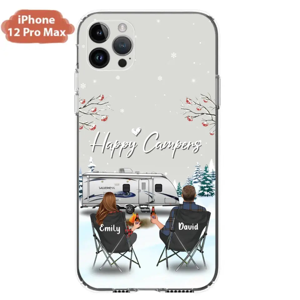 Personalized Camping Phone Case - Gift Idea For Camping Lover/Couple/Family/Friends - Happy Campers - Case For iPhone/Samsung