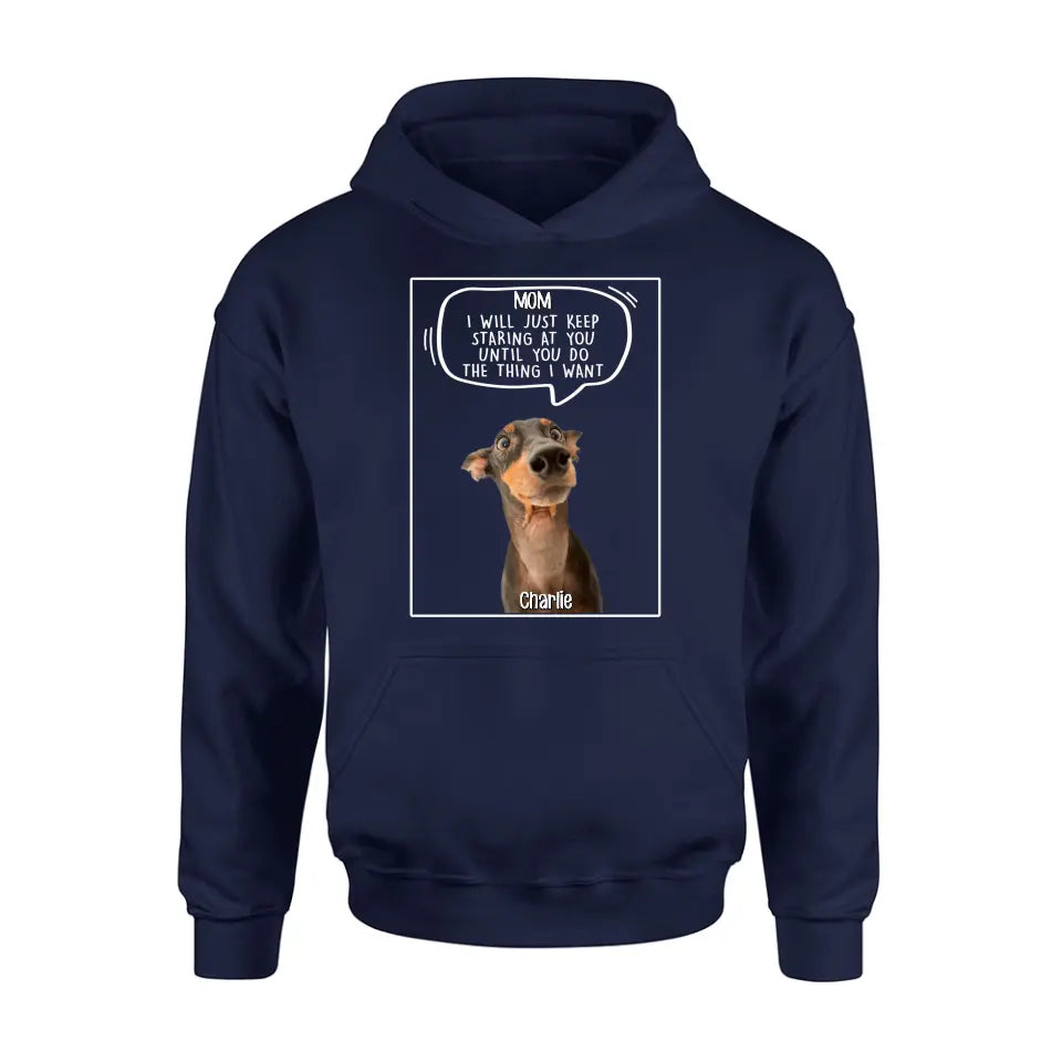 Personalized Pet Photo Shirt/Hoodie - Gift For Pet Lover - Up to 3 Pets - I Will Just Keep Staring At You