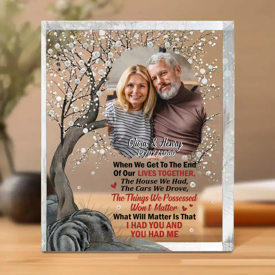 Personalized Couple Acrylic Plaque - Christmas/Valentine/ Birthday/Wedding Gift For Couples, Husband, Wife - Upload Photo - When We Get To The End Of Our Lives Together