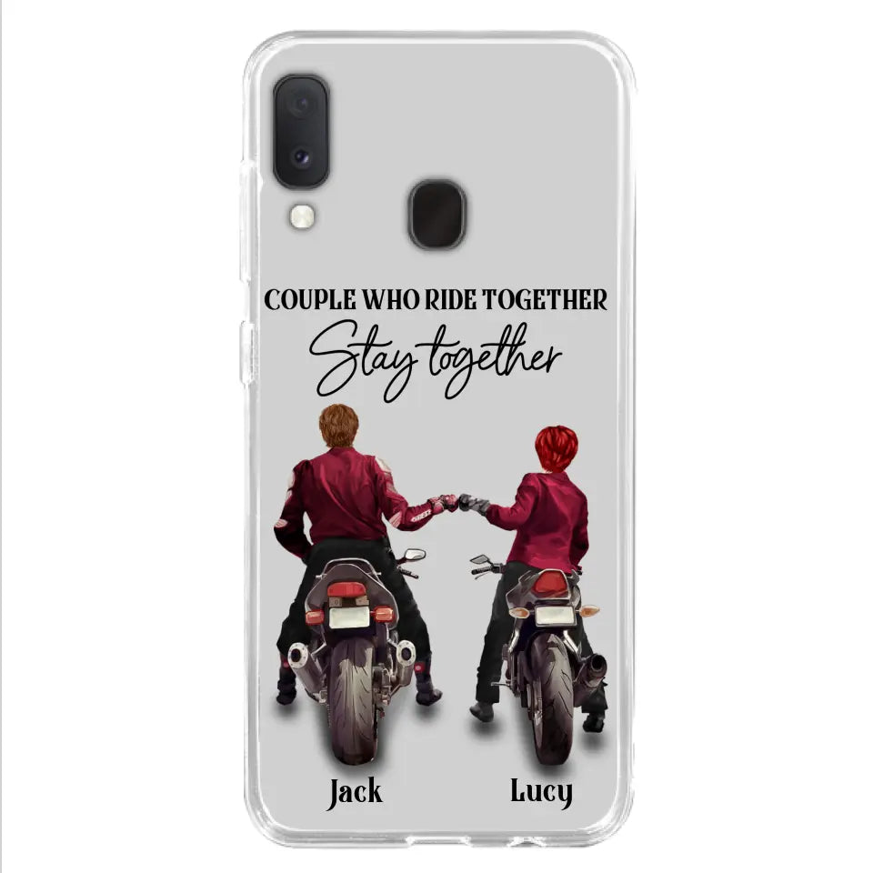 Personalized Riding Couple Phone Case - Gift Idea For Couple/Valentines Day/Her/Him - Couple Who Ride Together Stay Together - Case For Iphone/Samsung