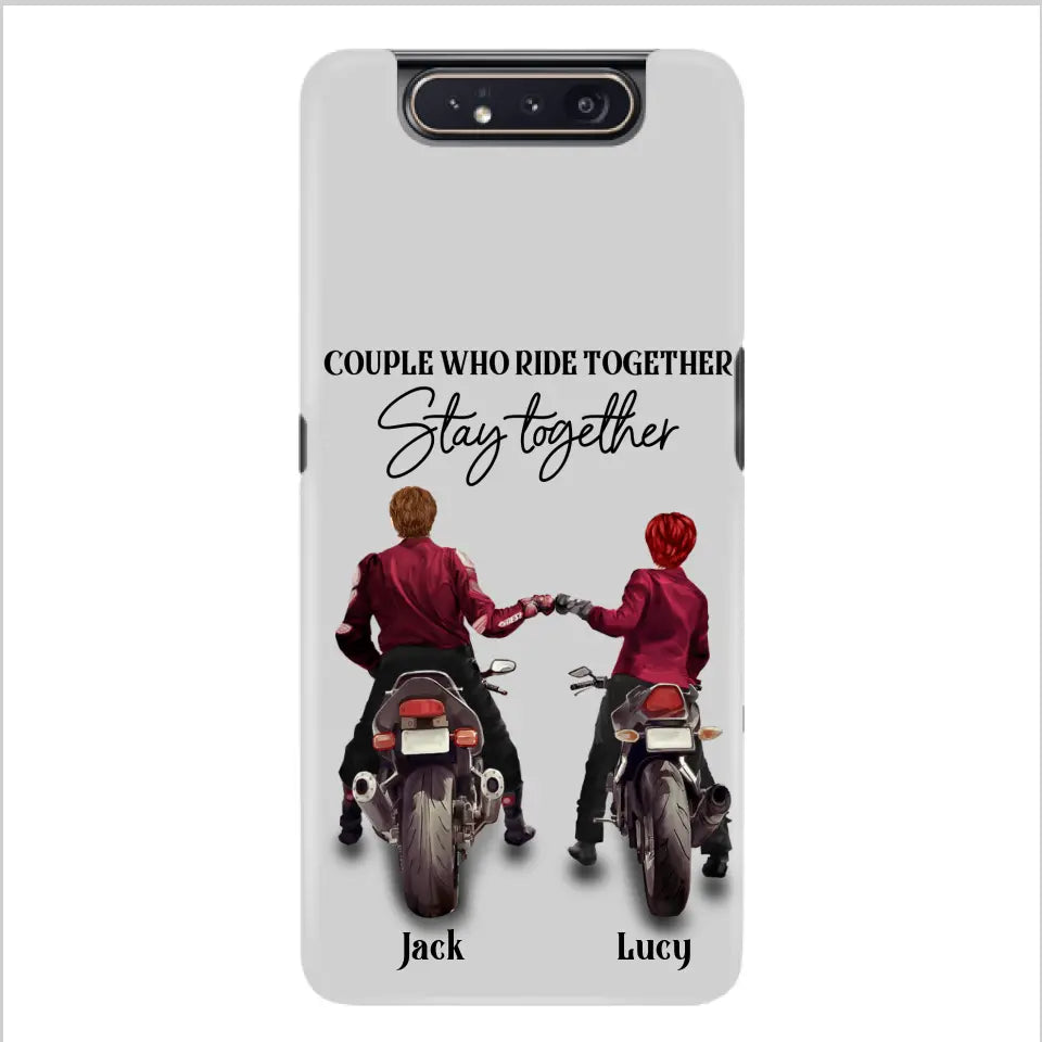 Personalized Riding Couple Phone Case - Gift Idea For Couple/Valentines Day/Her/Him - Couple Who Ride Together Stay Together - Case For Iphone/Samsung