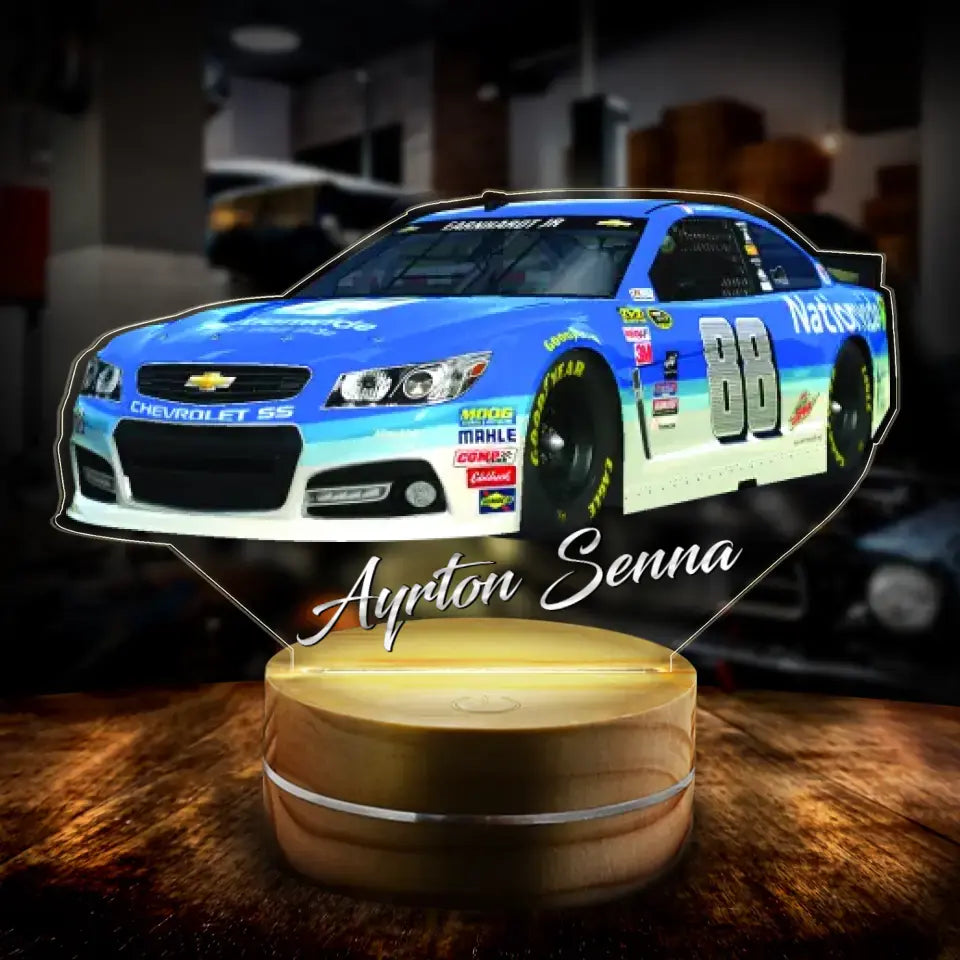Personalized Racing Car Led Light - Gift for Car Owner/Birthday - Acrylic Car Led Night Light