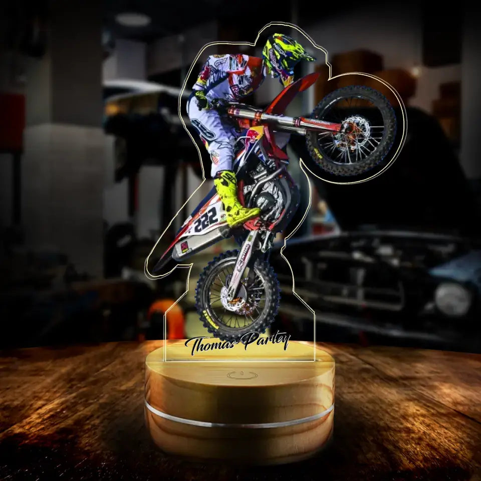 Custom Personalized Motorbike Dirt Bike Acrylic Led Light - Gift For Biker/Birthday