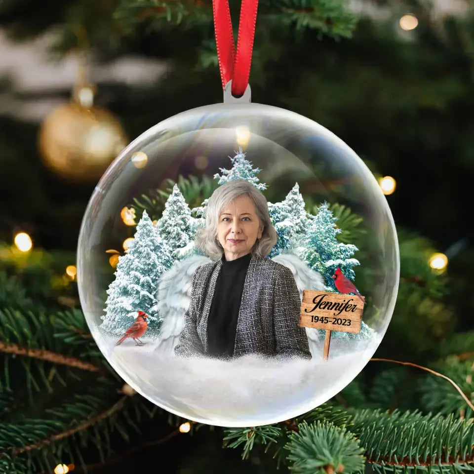 Personalized Memorial Christmas 3D Ball Ornament - Upload Photo - Memorial Gift Idea For Family Member/Christmas