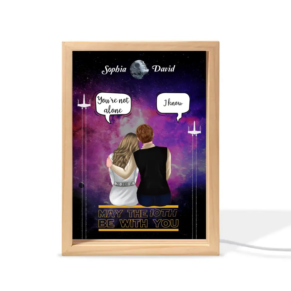 Personalized Couple Picture Frame Light Box - Anniversary/Valentine/Christmas Gift Idea For Couple - May The 10th Be With You