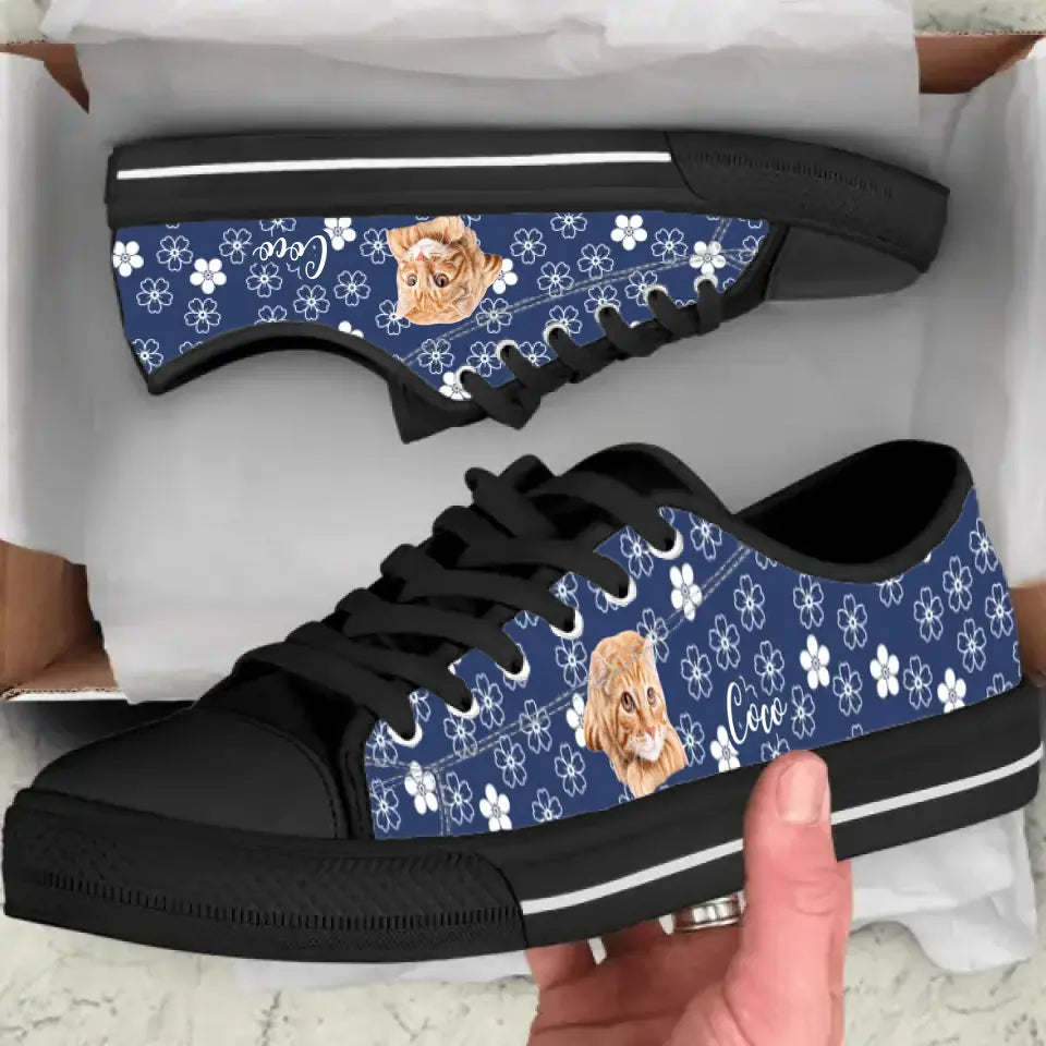 Personalized Pet Photo Canvas Sneakers - Gift Idea for Dog and Cat Lovers