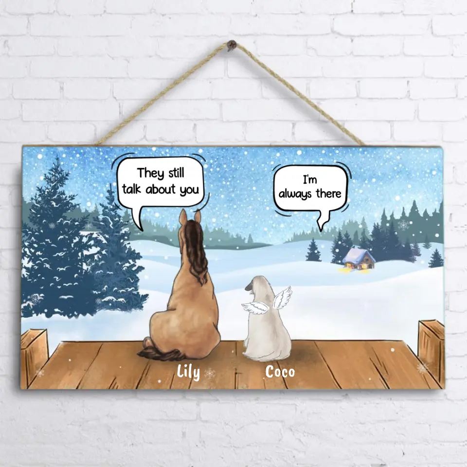 Personalized Dog Horse Door Sign - Up to 5 Pets - Xmas Gift For Dog/Horse Lover