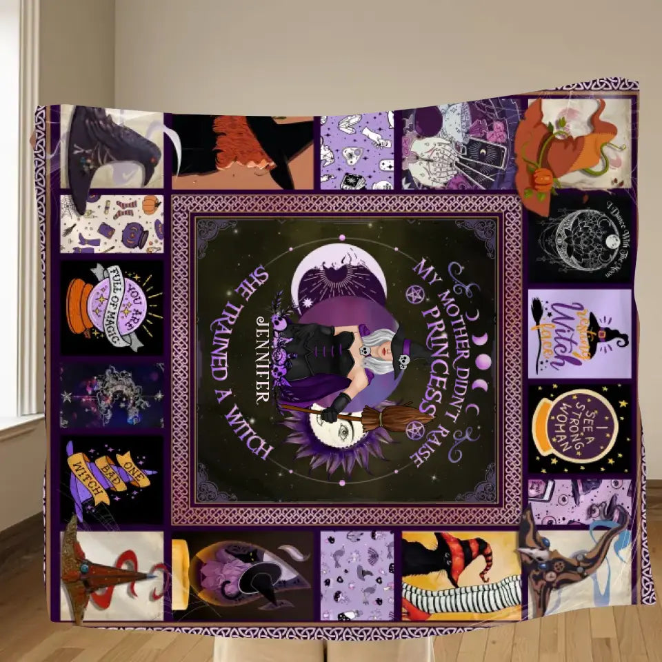 Personalized Witch Quilt/Fleece Blanket/Pillow Cover - Halloween Gift Idea For Witch Lovers - Remember Whose Daughter You Are