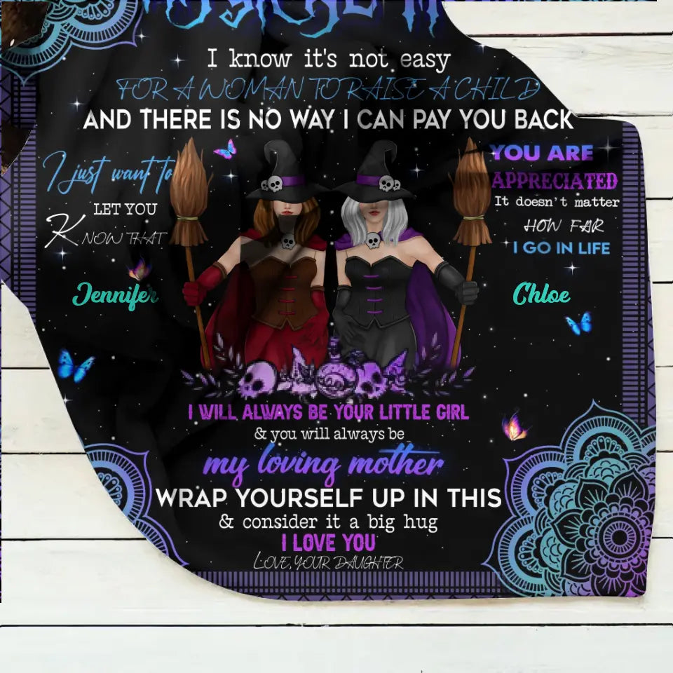 Personalized Witch Quilt/Fleece Throw Blanket/Pillow Cover - Halloween Gift Idea For Witch Lovers - To Magical Mom