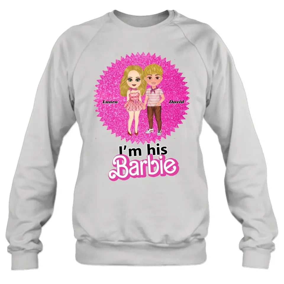 Personalized Couple Matching T-Shirt/Long Sleeve/Sweatshirt/Hoodie - Gift Idea For Couple - I'm Her Barbie