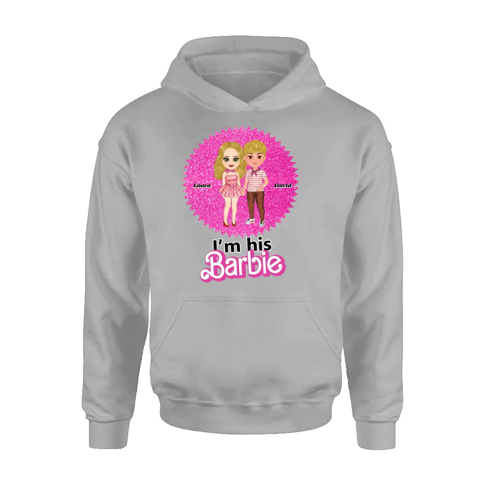 Personalized Couple Matching T-Shirt/Long Sleeve/Sweatshirt/Hoodie - Gift Idea For Couple - I'm Her Barbie