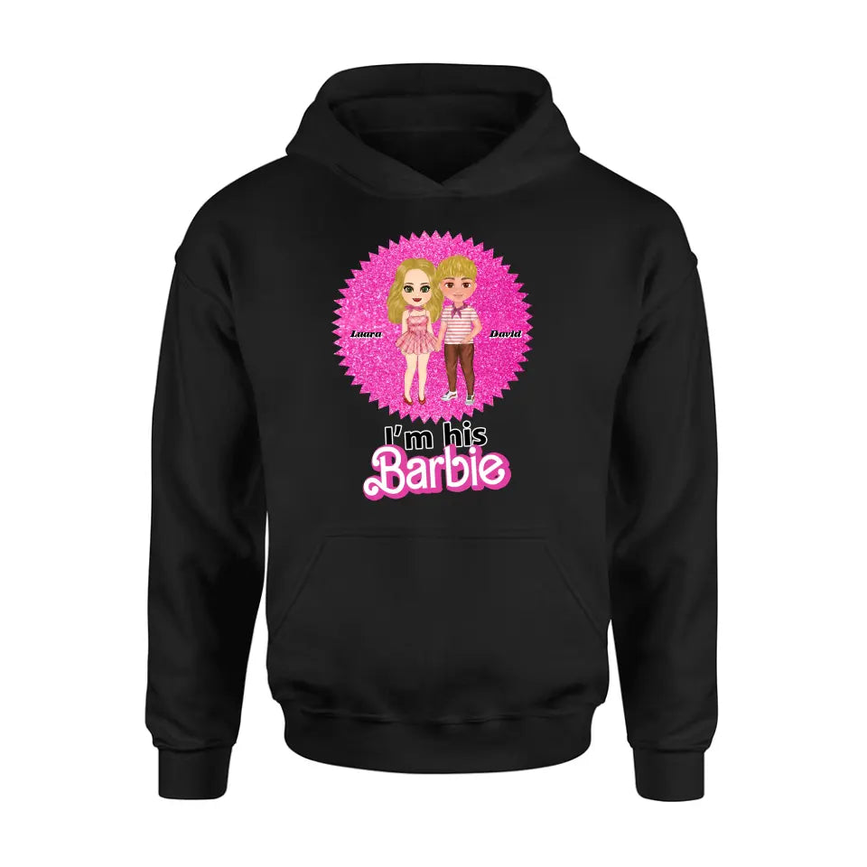 Personalized Couple Matching T-Shirt/Long Sleeve/Sweatshirt/Hoodie - Gift Idea For Couple - I'm Her Barbie