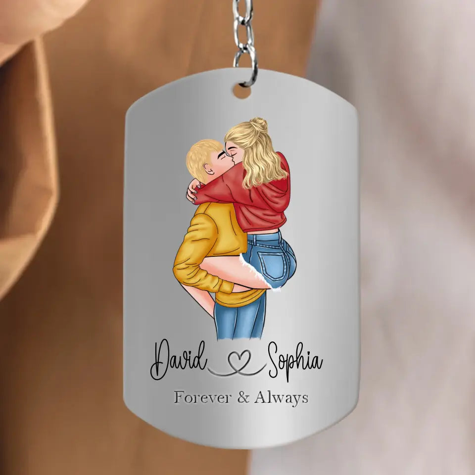 Personalized Couple Aluminum Keychain - Gift Idea For Couple/Valentine's Day - I Love You