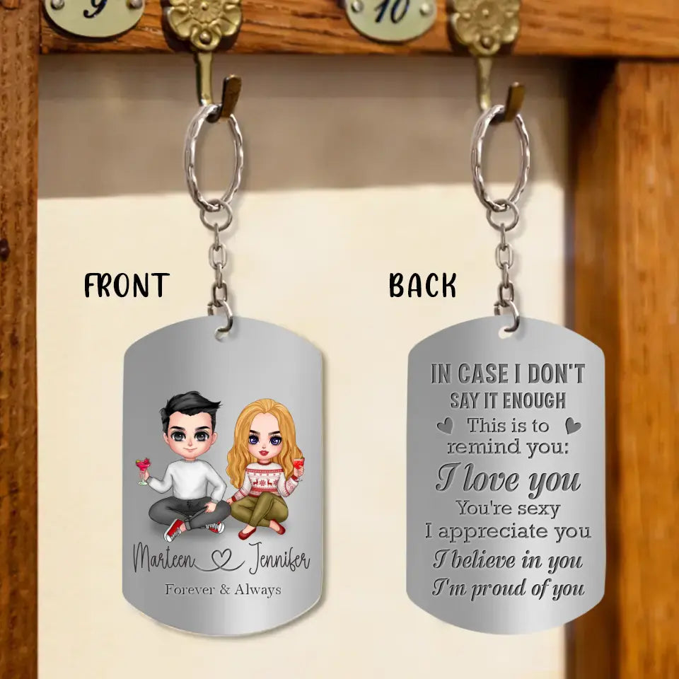 Personalized Couple Aluminum Keychain - 
 Gift Idea For Couple/Valentine's Day - I'm Proud Of You