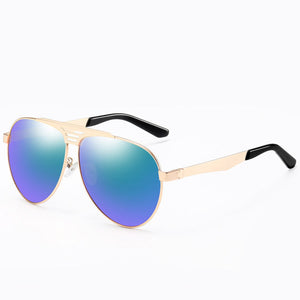 Gold frame blue lens
