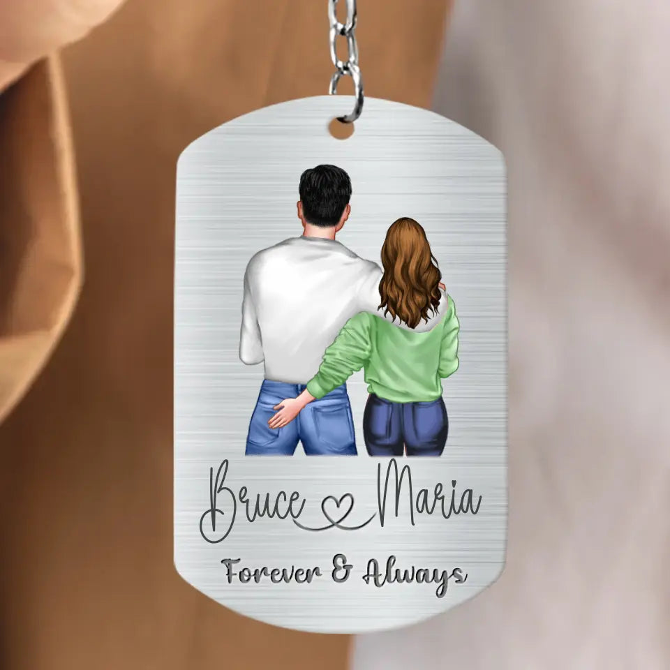 Personalized Couple Aluminum Keychain - 
 Gift Idea For Couple/Valentine's Day - I Love You More Than The Distance Between Us