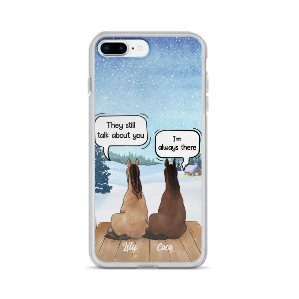 Custom Personalized Dog Horse Phone Case -  Upto 5 Pets - Xmas Gift For Dog/ Horse Lover - Case For iPhone And Samsung