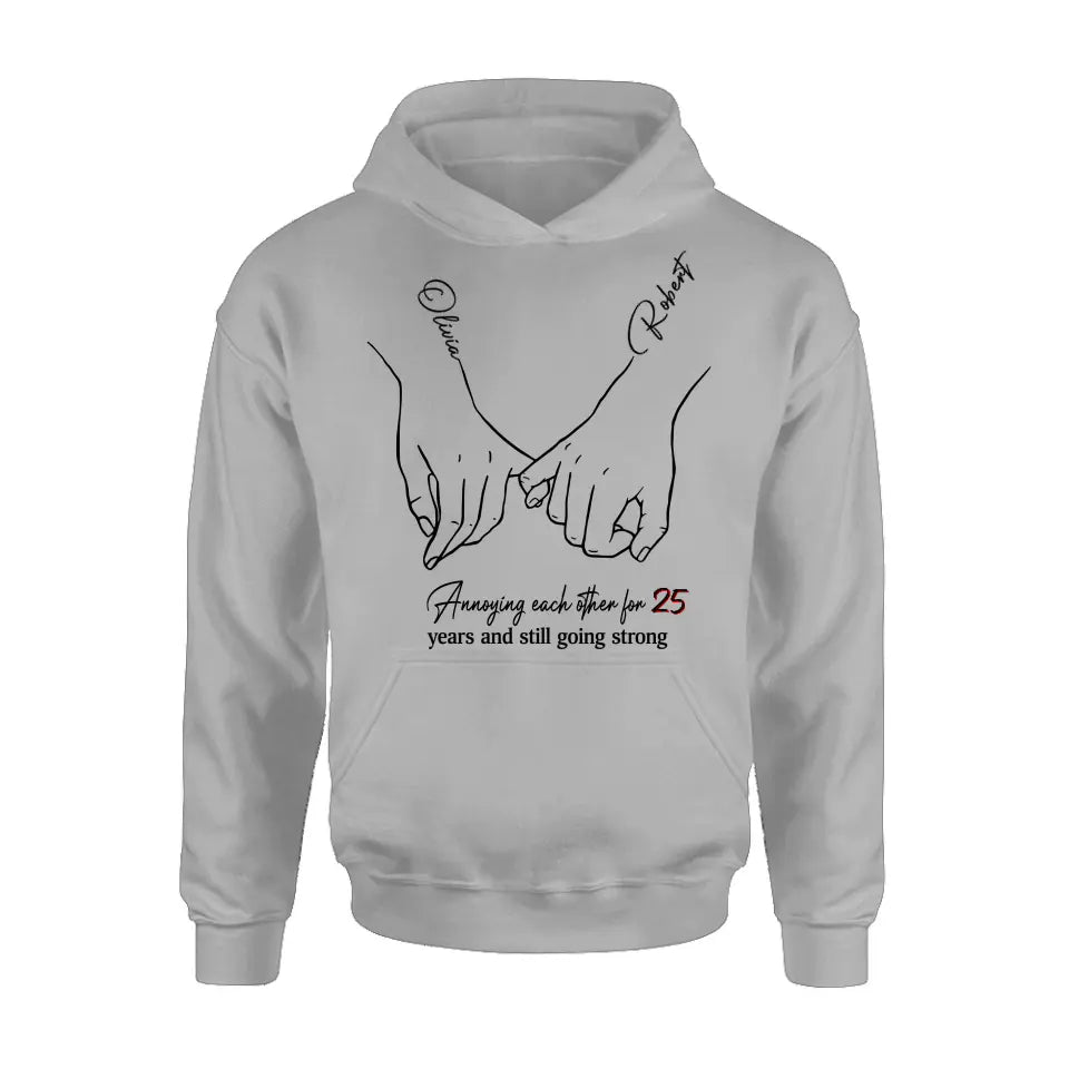 Personalized Couple Shirt/Hoodie - Gift Idea For Couple/Valentine's Day - Annoying Each Other For 25 Years And Still Going Strong