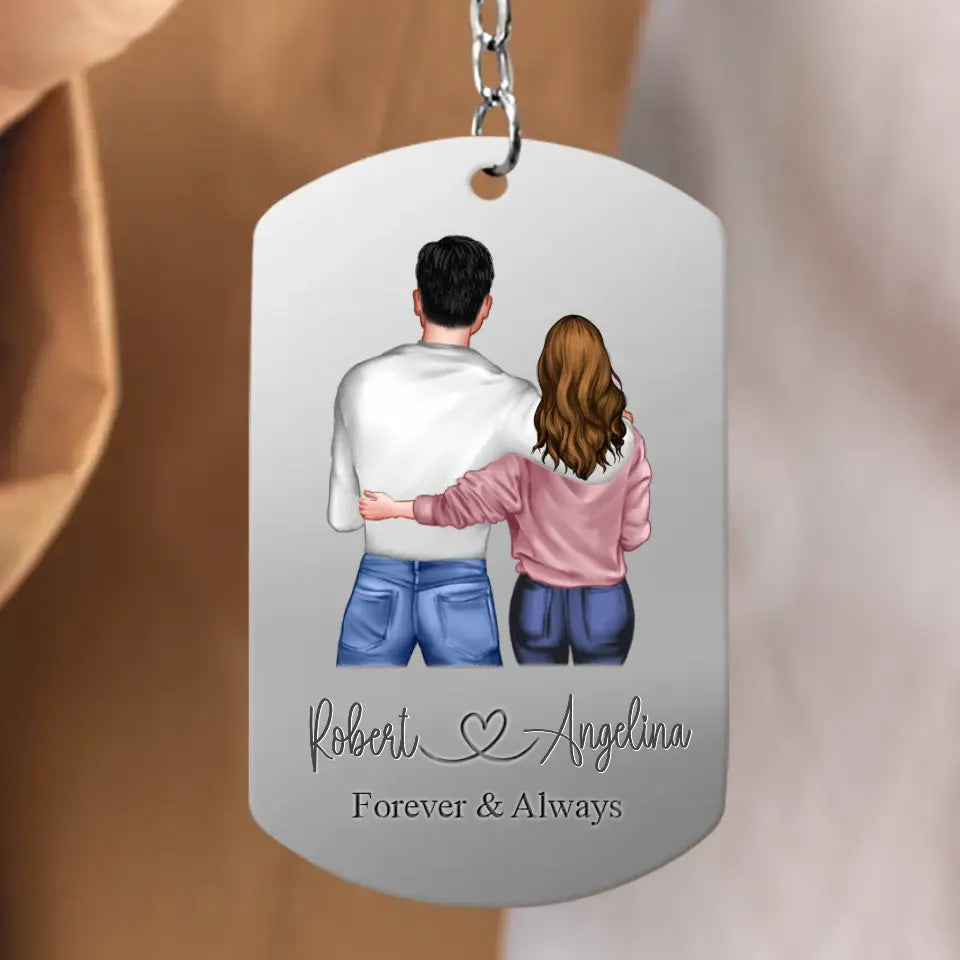 Personalized Couple Aluminum Keychain - 
 Gift Idea For Couple/Valentine's Day - Little Reminders You Are Enough
