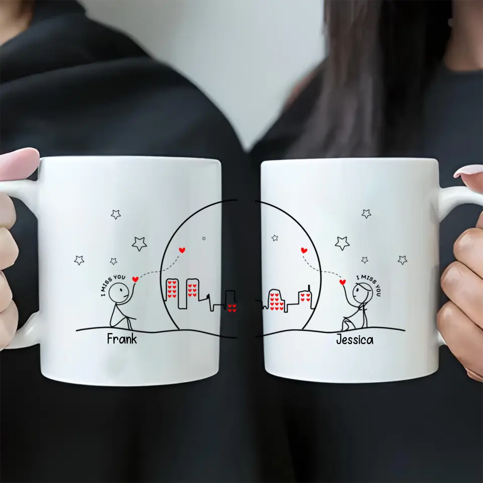 Personalized Couple Coffee Mug - Gift Idea For Couple/Him/Her/Valentine's Day - I Miss You