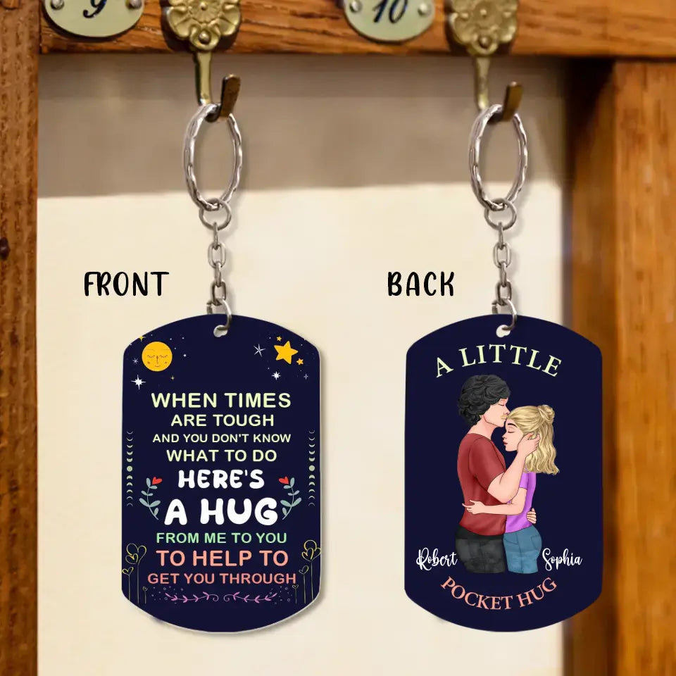 Personalized Couple Aluminum Keychain - Gift Idea For Couple/Valentine's Day - A Little Pocket Hug