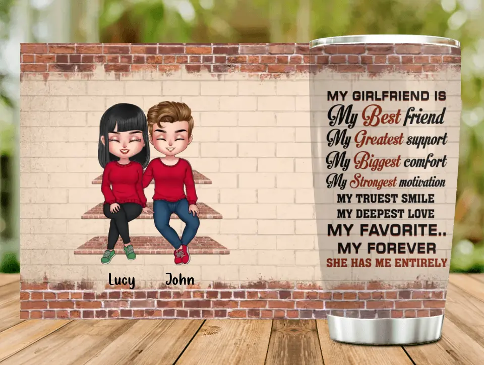 Personalized Couple Tumbler - Gift Idea For Him/Her/Couple/Valentine's Day - My Girl Friend Is My Best Friend