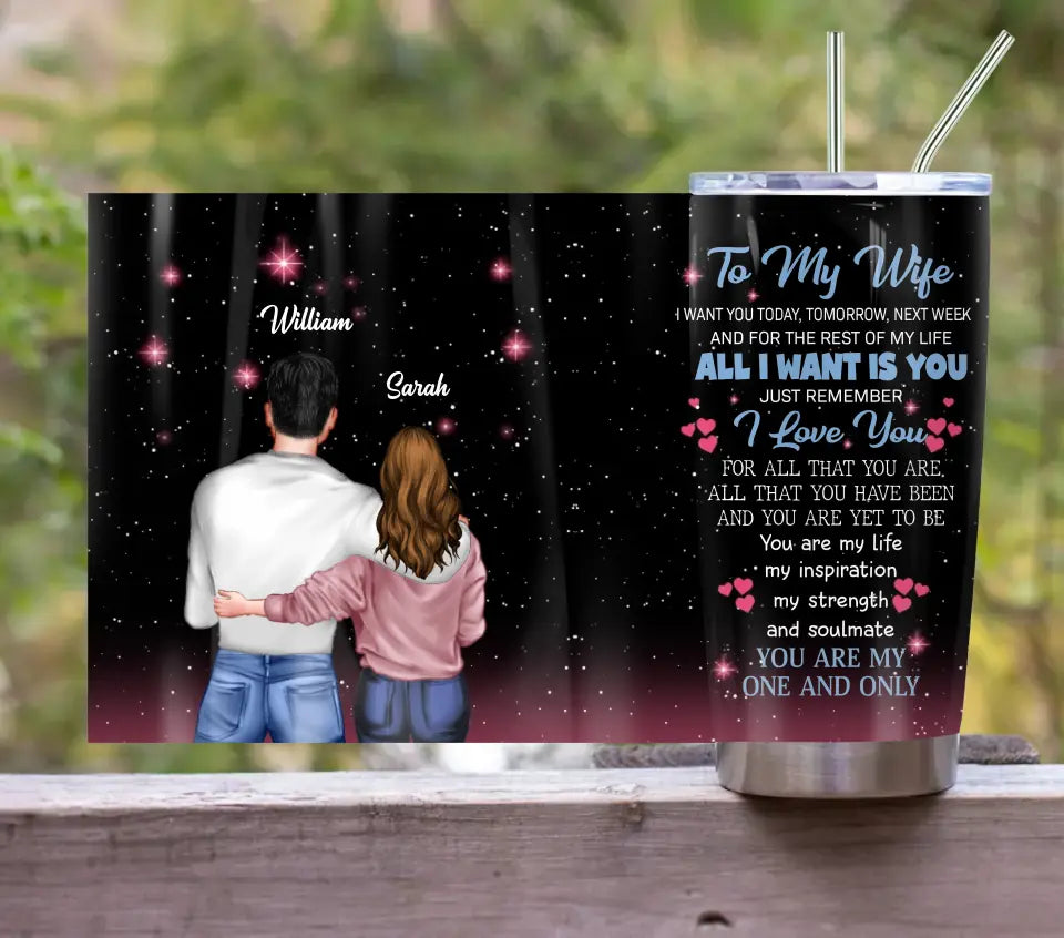 Personalized To My Wife Tumbler - Valentine's Day Gift Idea For Wife From Husband - You Are My One And Only