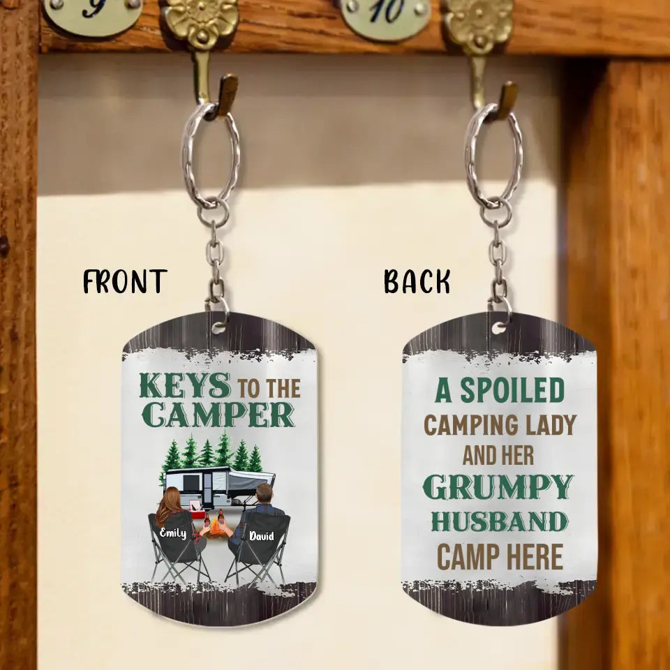 Personalized Camping Couple Aluminum Keychain - Gift Idea For Couple/Camping Lover - Valentines Day Gift - Keys To The Camper