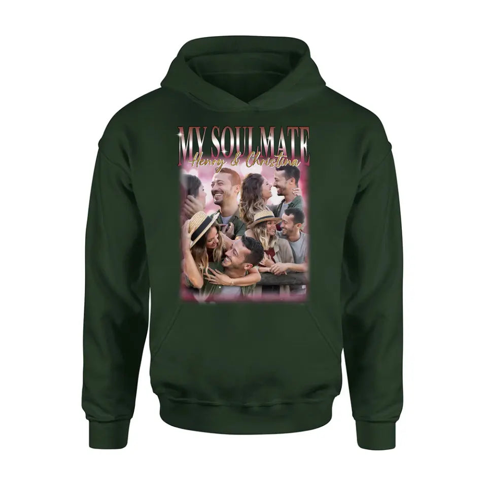 Personalized Couple T-Shirt/Long Sleeve/Sweatshirt/Hoodie - Upload Photos - Gift Idea For Couple - My Soulmate