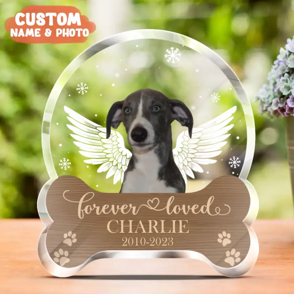 Personalized Memorial Acrylic Plaque - Upload Dog Photo - Memorial Gift For Dog Lover, Dog Owner - Forever Loved