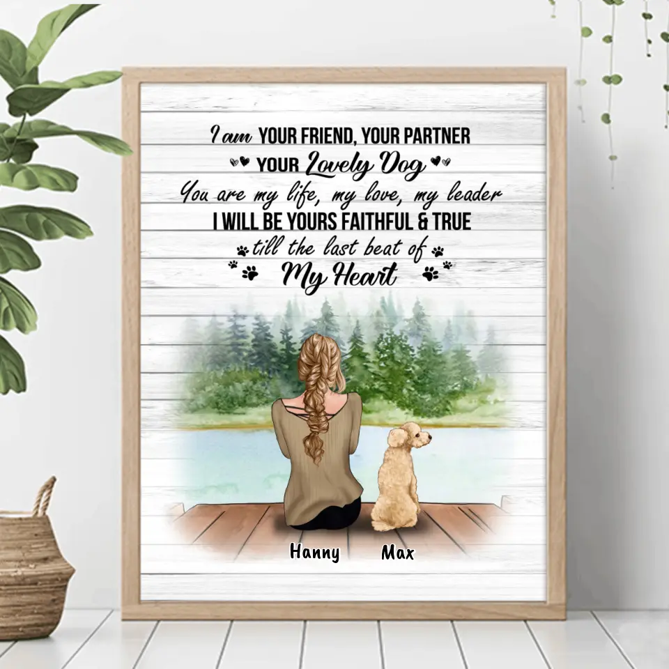 Personalized Dog Mom Poster - Up to 5 Dogs - Best Gift For Dog Lovers - I'm Your Friend, Your Partner - TBZX4U