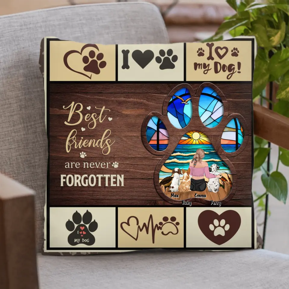 Personalized Pet Mom/Dad Pillow Cover - Gift Idea For Pet Lover with up to 3 Pets - Best Friends Are Never Forgotten