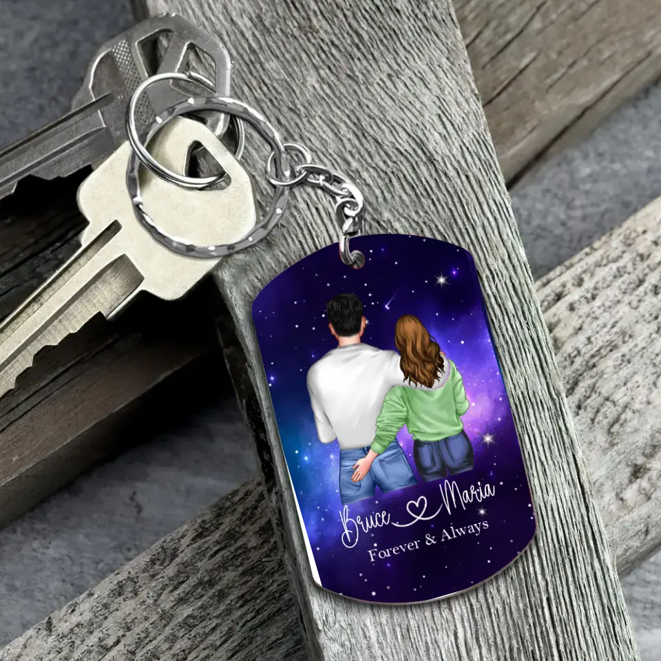 Personalized Couple Aluminum Keychain - Gift Idea For Couple/Him/Her/Wife - I Love You