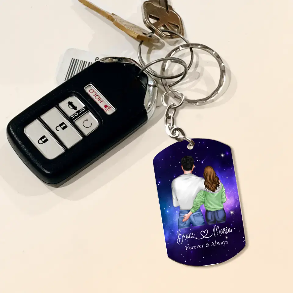 Personalized Couple Aluminum Keychain - Gift Idea For Couple/Him/Her/Wife - I Love You