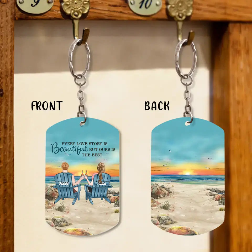 Personalized Couple Aluminum Keychain - Gift Idea For Couple/Valentines Day - Every Love Story Is Beautiful But Ours Is The Best