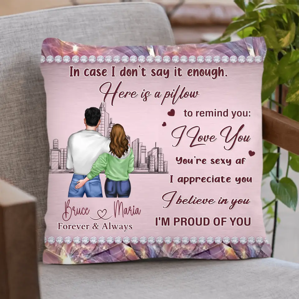 Personalized Couple Pillow Cover - Gift For Couple/Her/Him - I Love You